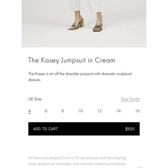 Solace London Womens Polyester Kasey Off The Shoulder Jumpsuit Cream Size 4 - Picture 5 of 16